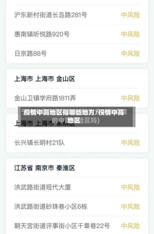疫情中高地区指哪些地方/役情中高地区-第3张图片