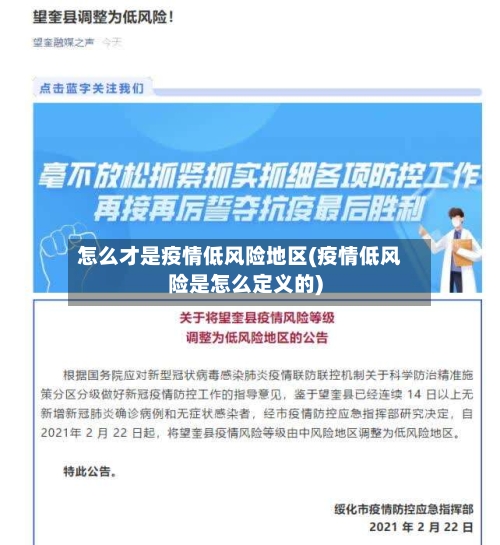 怎么才是疫情低风险地区(疫情低风险是怎么定义的)