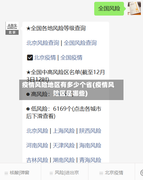 疫情风险地区有多少个省(疫情风险区是哪些)