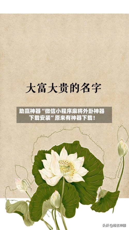 助赢神器“微信小程序麻将外卦神器下载安装”原来有神器下载！