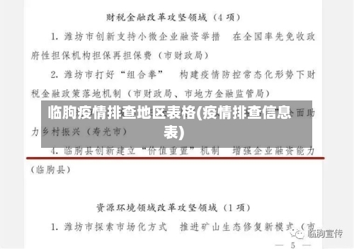 临朐疫情排查地区表格(疫情排查信息表)