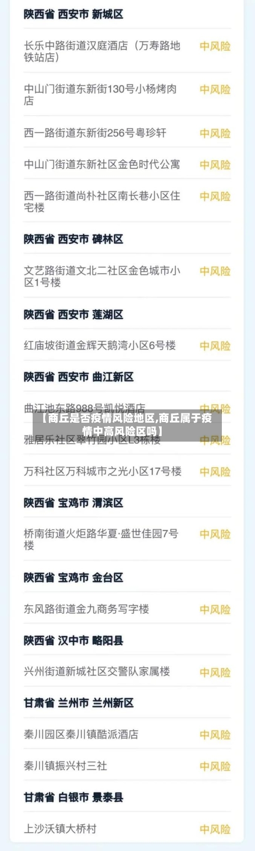 【商丘是否疫情风险地区,商丘属于疫情中高风险区吗】