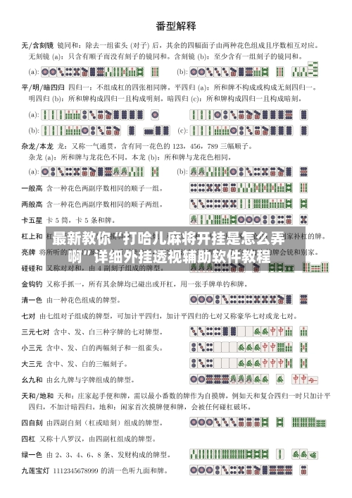 最新教你“打哈儿麻将开挂是怎么弄啊	”详细外挂透视辅助软件教程-第2张图片