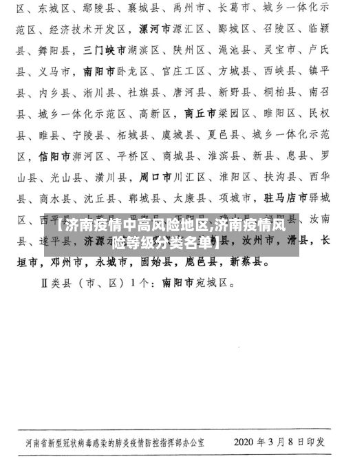 【济南疫情中高风险地区,济南疫情风险等级分类名单】-第3张图片