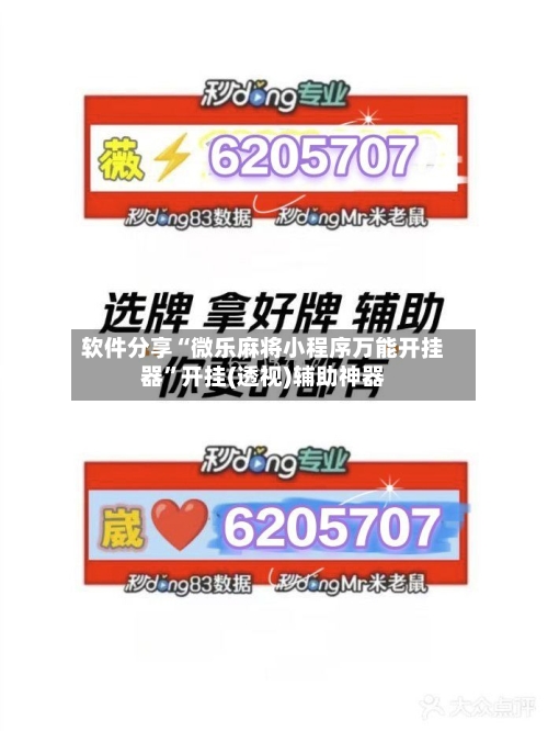 软件分享“微乐麻将小程序万能开挂器”开挂(透视)辅助神器