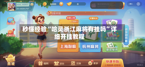 秒懂经验“哈灵浙江麻将有挂吗	”详细开挂教程-第2张图片