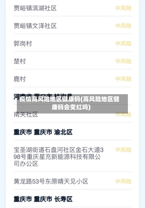 疫情高风险地区健康码(高风险地区健康码会变红吗)-第3张图片
