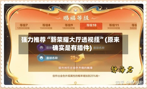 强力推荐“新荣耀大厅透视挂”(原来确实是有插件)-第2张图片