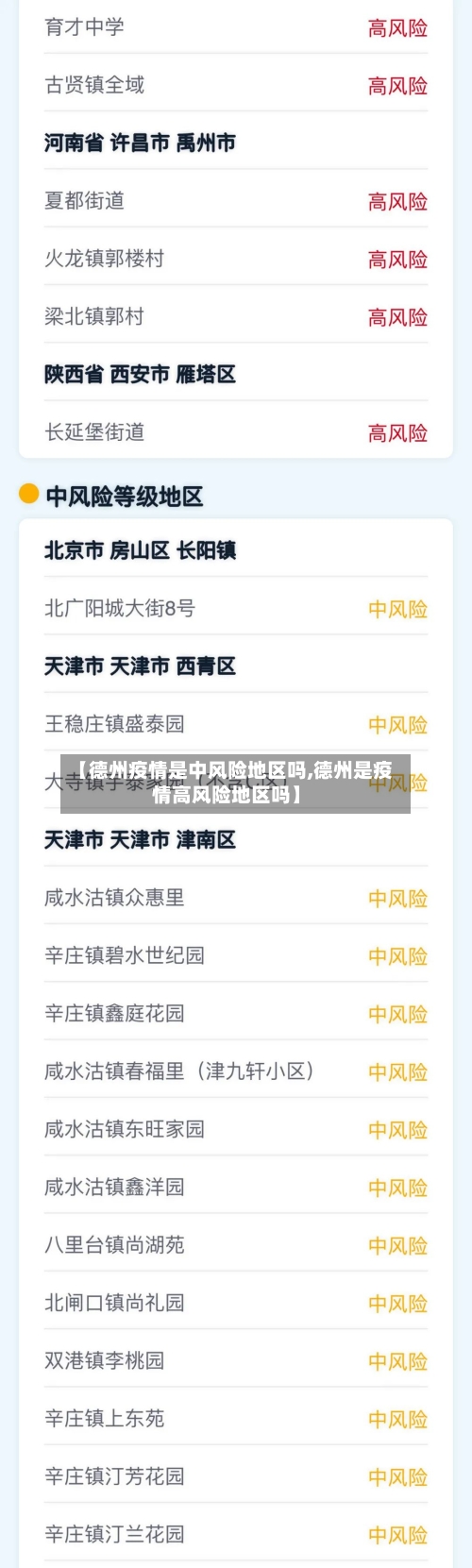 【德州疫情是中风险地区吗,德州是疫情高风险地区吗】