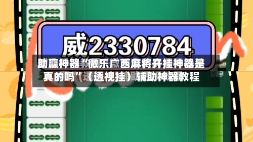 助赢神器“微乐广西麻将开挂神器是真的吗”（透视挂）辅助神器教程