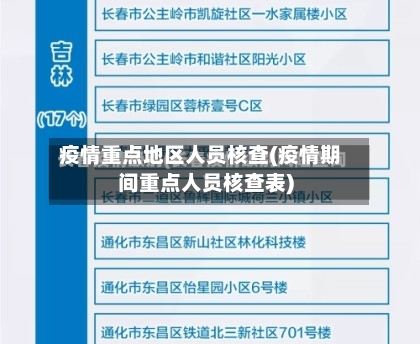 疫情重点地区人员核查(疫情期间重点人员核查表)