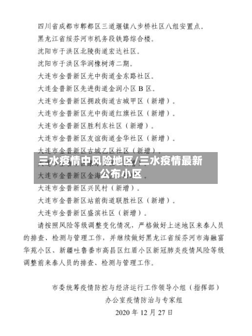 三水疫情中风险地区/三水疫情最新公布小区