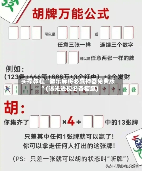 实操教程“微乐麻将必赢神器免费版”(曝光透视必备猫腻)-第3张图片