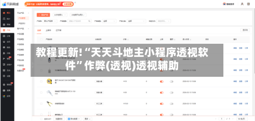 教程更新!“天天斗地主小程序透视软件”作弊(透视)透视辅助-第2张图片