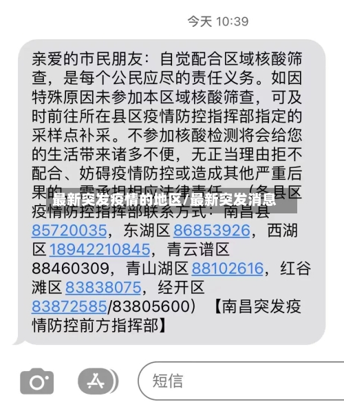 最新突发疫情的地区/最新突发消息