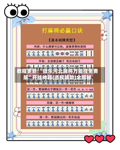 教程更新!“微乐河北麻将万能挂免费版	”开挂神器{透视辅助}全揭秘-第2张图片