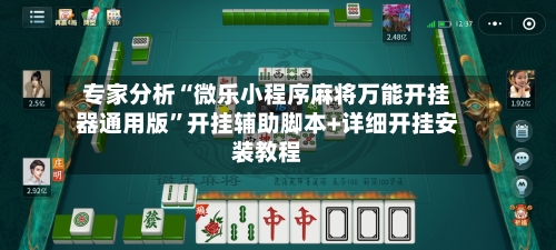 专家分析“微乐小程序麻将万能开挂器通用版”开挂辅助脚本+详细开挂安装教程-第2张图片