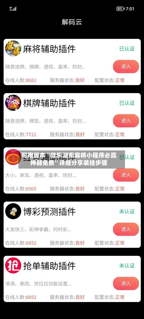 可用版本“微乐湖南麻将小程序必赢神器免费”详细分享装挂步骤-第2张图片