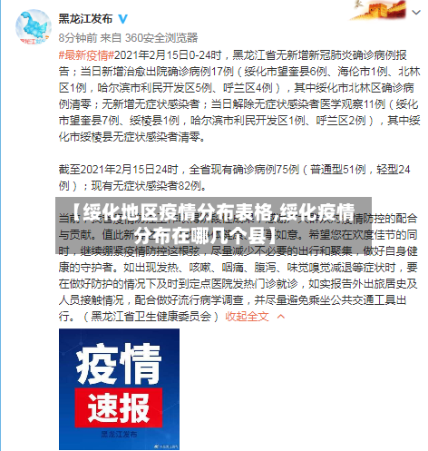 【绥化地区疫情分布表格,绥化疫情分布在哪几个县】-第1张图片