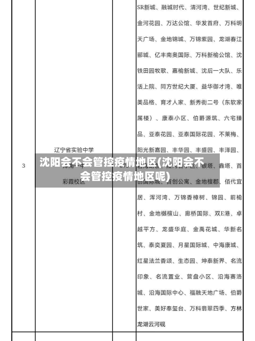 沈阳会不会管控疫情地区(沈阳会不会管控疫情地区呢)-第2张图片