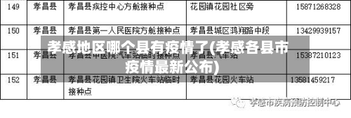 孝感地区哪个县有疫情了(孝感各县市疫情最新公布)