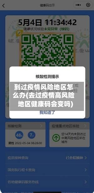 到过疫情风险地区怎么办(去过疫情高风险地区健康码会变吗)-第2张图片