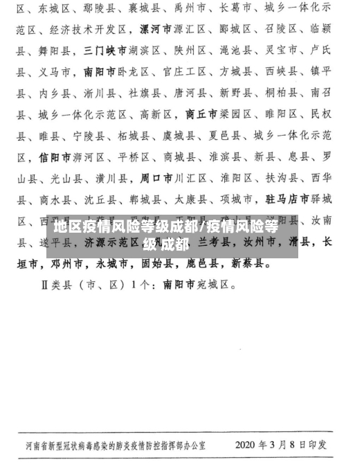 地区疫情风险等级成都/疫情风险等级 成都