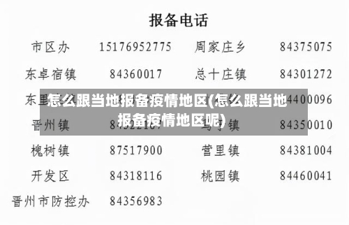 怎么跟当地报备疫情地区(怎么跟当地报备疫情地区呢)