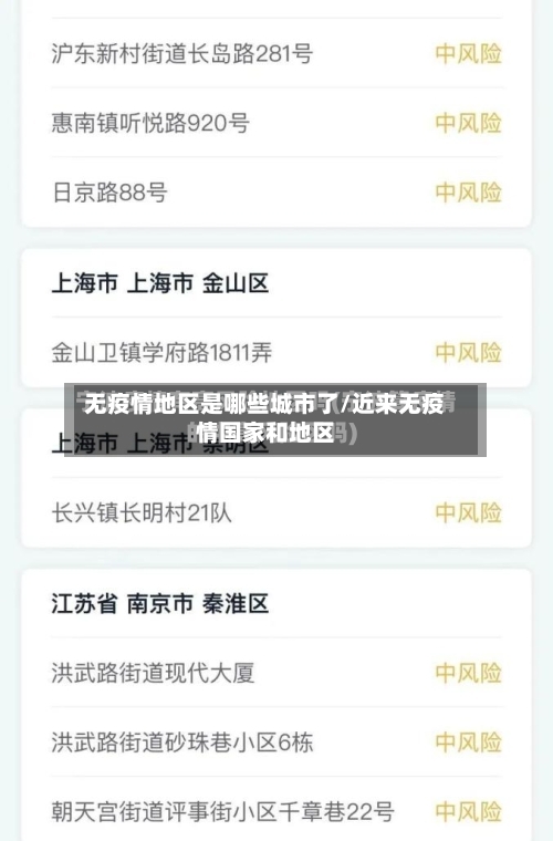无疫情地区是哪些城市了/近来无疫情国家和地区