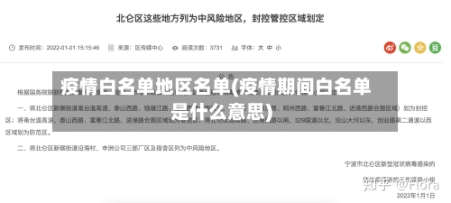 疫情白名单地区名单(疫情期间白名单是什么意思)