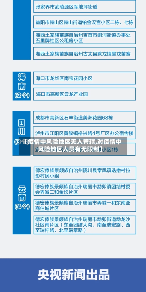 【疫情中风险地区无人管辖,对疫情中风险地区人员有无限制】-第2张图片